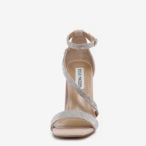 Steve Madden 3 inch nude with silver rhinestone high heels size 8.5 - Picture 2 of 7